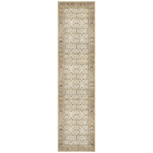 SIILOOM 2.6x10 Washable Runner Rug, Non Slip Area Rug for Hallway Kitchen - color: Beige/Brown, size: 2'7" x 10' (Runner)