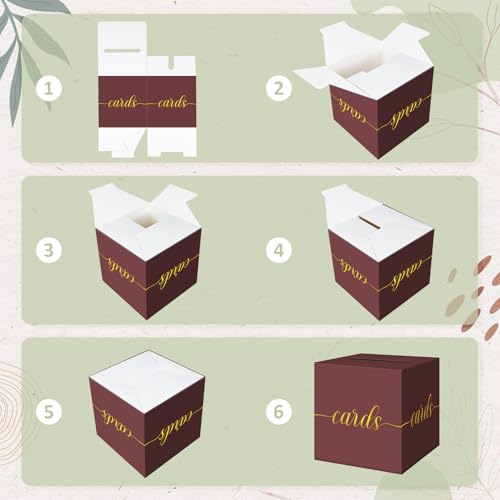 Elegant Maroon Graduation Card Box, Gold Foil Gift Card Box for Party - color: Z05 Maroon and Gold Foil