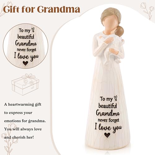 Grandma Gift from Grandson, Grandma Birthday Gifts, Grandma Figurines - color: White-grandma