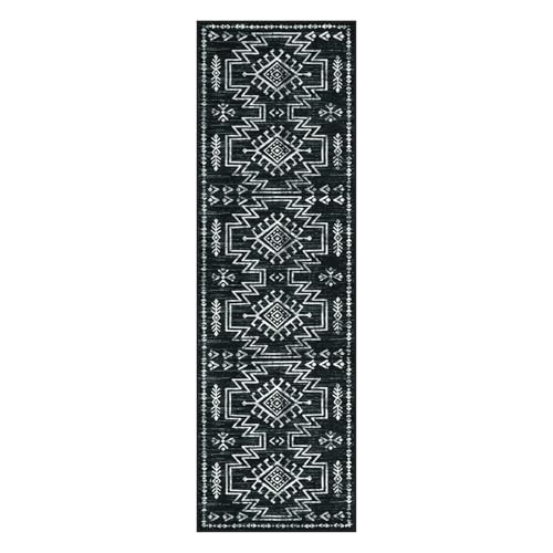 Lahome Black Runner Rug for Hallway Non Slip, 2.5x8 Western Entryway Rug - color: Black, size: 2'6" x 8' (Runner)