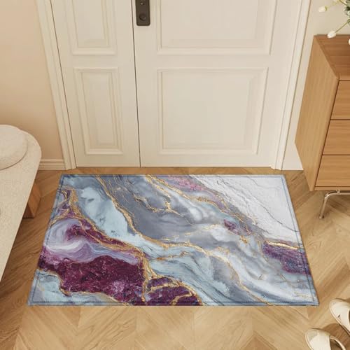 Pink Gold Marble Bath Mat Rug, Door Mat Doormat Entrance Non-Slip Bathroom Rugs for Entryway Bathroom Kitchen 17 x 30 Inch - color: Pink Gold Marble