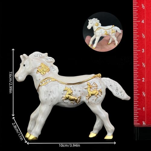 Horse Metal Jewelry Box Vintage Trinket Storage Organizer Home Decor - color: horse-4