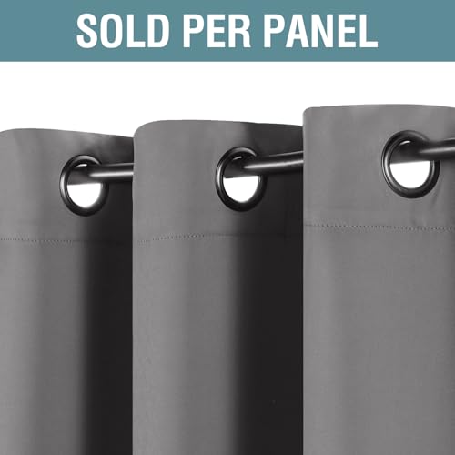 H.VERSAILTEX Blackout Curtain for Living Room Small Window Kitchen Blackout Curtains 45 inch Length Energy Saving Solid Grommet Blackout Drape, One Panel, Bluish Gray, 52" W x 45" L - color: Bluish Gray, size: 52"W x 45"L (Pack of 1)