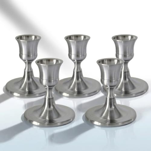 Silver Wine Glass Metal Candlestick Holders - Vintage Modern Metal Taper Candle Holders, Decorative Centerpiece for Table Mantel, Wedding Kitchen Home Decor, Wedding Gift,18Pcs - color: Silver, size: 18Pcs