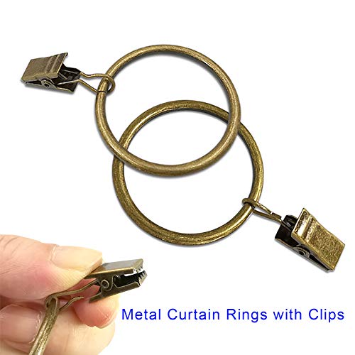40 Pack Metal Curtain Rings with Clips, 1.5 in ID, Bronze - color: Bronze, size: 1.5" I D 40 Pack