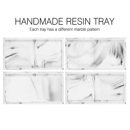Luxspire Marble Tray for Soap Dispenser Perfume Jewelry, M, Marble White - color: B - White Marble, style: Medium