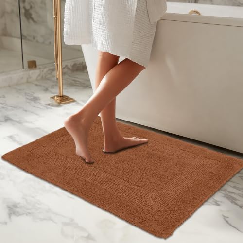 COTTON CRAFT Bath Rugs - 2 Pack Large 20x30 Soft Plush Bath Mats - Mocha - color: Mocha, size: 20x30 Inches