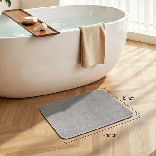 24x16 Bath Rugs for Bathroom, Quick Dry Bathmat Non Slip Washable - size: 24*16 inches