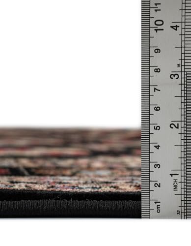 Rugs.com - Bokhara Rug – 12 Ft Runner Black Easy-Clean Runner Rug – Perfect for Hallways, Entryways, and High-Traffic Indoor Areas - color: Black, size: 2'7" x 12' (Runner)