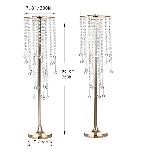 10pcs Flower Centerpieces Vase for Tables, Gold 29.5in Metal Flower Stand - color: Gold, size: 10×L
