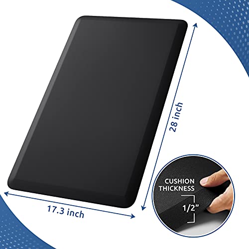Kitchen Mat Cushioned Anti Fatigue Rug Standing and Comfort Floor Mats - color: Black, size: 28"L x 17.3"W x 0.5"Th