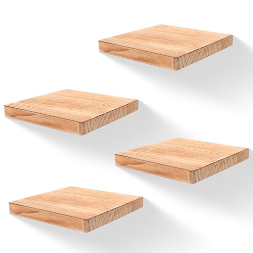 Small Floating Shelves for Wall Set of 4, 8 Inch Square,Carbonized Black - color: Carbonized Black, size: 8 Inch-4Pcs