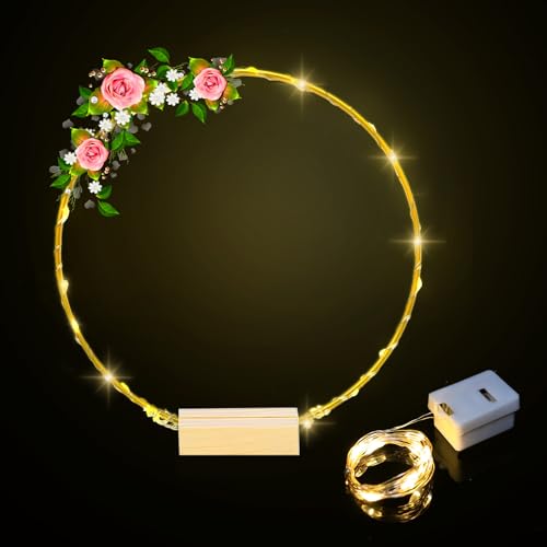 Centerpiece Table Decorations 10Pcs 12 Inch,Metal Floral Hoop Wedding centerpieces for Tables with Lights.Wreath Gold Hoop Rings for Home Decorations Wedding Table Decorations and Party Table Decor.