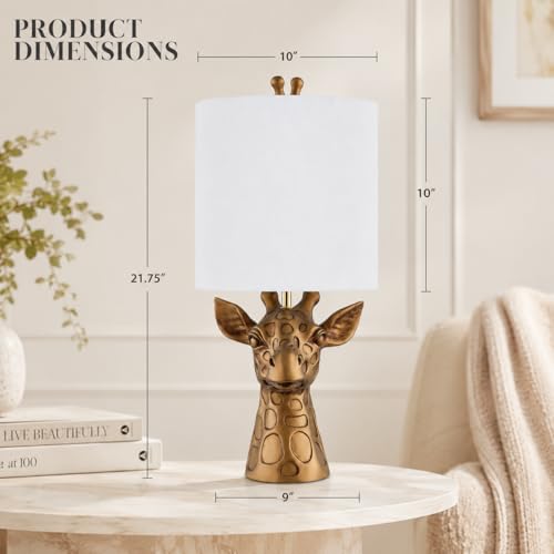 Giraffe Table Lamp.Gold Resin Savanna Animal Lamp for Safari nursery decor - color: Giraffe-Gold