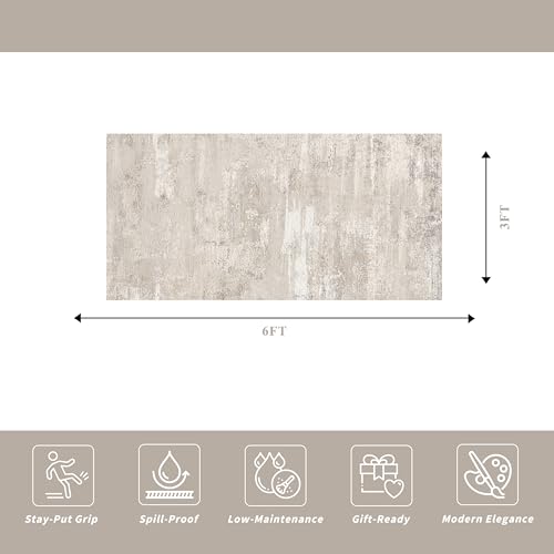Abstract Kitchen Runner Rug 3x6 - Indoor Washable Carpet for Hallway Bedroom Laundry Low Pile Entryway Rugs with Non Slip Rubber Backing Modern Home Decor Mat for Dining Room Bathroom 3x6 Beige - color: Beige, size: 3' x 6' (Runner)