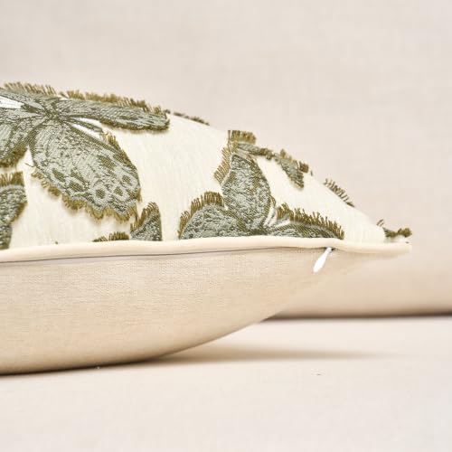 Aeckself Chenille Decorative Throw Pillow Cover, 18×18, Green - color: Green, size: 18" x 18" (Pack of 1)