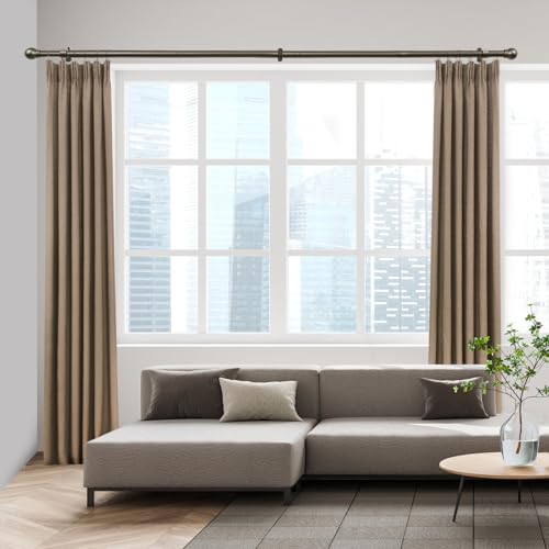 Curtain Rods for Windows 16-48", 1 In Brown Curtain Rod, 1 Pack - color: Brown, size: 48" - 1'' rod - 1 Pack