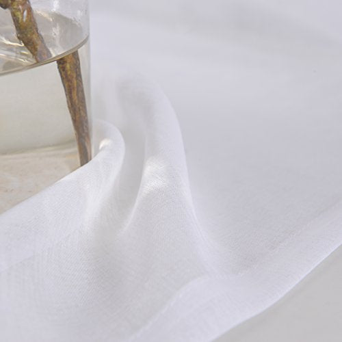 White Sheer Tulle Curtains - 4 Panel Sets, 63 Inch Long, Rod Pocket, for Bedroom & Living Room, 52 W x 63 L - color: White, size: 52"W x 63"L (Pack of 4)