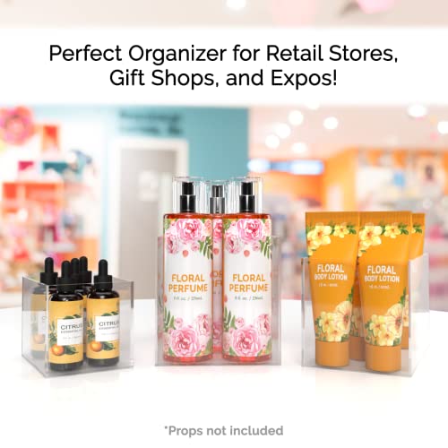 Marketing Holders Acrylic Display Riser Box Clear 4" 5" 6" Set One Open Side No Lid Merchandise Storage Caddys or Bins Hollow with Open Bottom Retail Product Risers - size: 4" 5" 6" Cubes-Clear