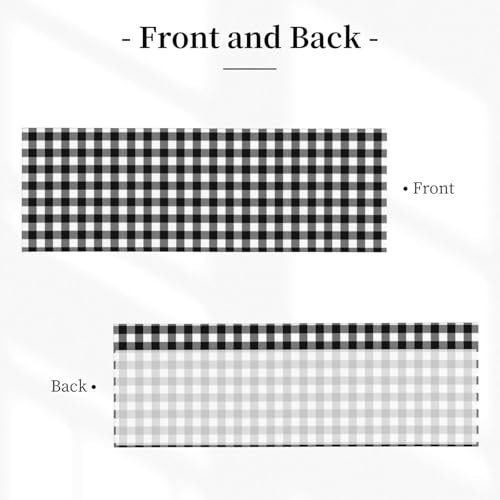 Black and White Checkerboard Curtain Valance Short Rod Pocket Window Treatment for Living Room Bedroom Kitchen Bathroom 1 Panel 54" W x 18" L - color: Black and White Checkerboard
