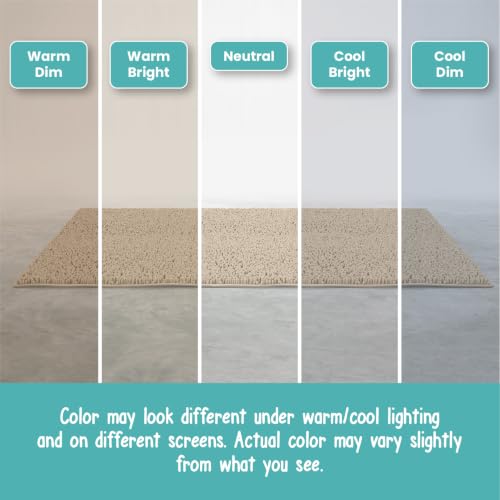 ITSOFT Standard 3pc Non-Slip Shaggy Chenille Bathroom Mat Set, Includes 24"x21" U-Shaped Contour Toilet Rug, 34"x21" Inches Bathmat and 1 Toilet Lid Cover, Beige - color: Beige, size: 24''x21’’, 34’’x21’’ and TLC (Set)