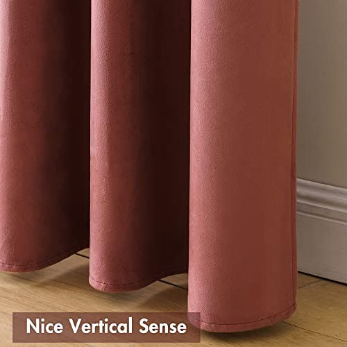 MIULEE Dusty Rose Pink Velvet Room Darkening Curtains for Bedroom W52 x L84 - color: Dusty Rose, size: 52"W x 84"L (Pack of 2)