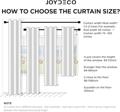 Joydeco Blackout Curtains 63 Inches Long 2 Panels Burg, Room Darkening Curtains for Bedroom, 100% Black Out Textured Thermal Drapes Privacy Protection 2 Panels Set(W52 x L63 Inch, Greyish White) - color: Greyish White, size: 52"W x 63"L (Pack of 2)