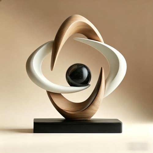 AWNR Modern Sculptures Living Room Shelf Decor Home Décor Accents - color: Wood a