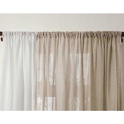 Solino Home 100% Pure Linen Sheer Curtain Natural, 52 x 144 in, 1 Panel - color: Natural, size: 52"W x 144"L (1-Panel)