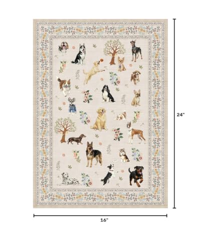 24x17 Inch Door Mat Indoor Entrance,Dog Rug Non Slip Beige - color: Beige Dog, size: 1'4" x 2' (Rectangular)