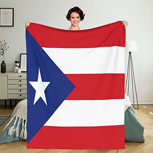 Puerto Rico Flag Throw Blanket 50x40 Inch, Flag Lightweight Soft Microfiber Throw Blanket with 18x18 Inch Pillowcase Perfect for Bed and Sofa - color: Puerto Rico Flag, size: 50"x40" Blanket for Kids