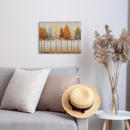 Zeuiwr Fall Framed Wall Decor, Farmhouse Rustic Fall Canvas Wall Art, Vintage Nature Country Autumn Tree Pictures Prints Artwork for Home Bedroom Living Room Decor, 14x11 Inches - color: Hello fall 14x11, size: 14"L x 11"W