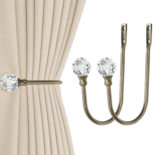 Groleca U Shaped Metal Curtain Holdbacks, Curtain Tiebacks, Antique Brass - color: Antique Brass