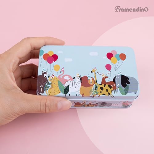 Framendino, 5 Pack Mini Tinplate Storage Boxes Small Empty Cartoon Trinket Jewelry Coin Containers Metal Rectangle Tin for Bead Case (Style C) - color: Cartoon