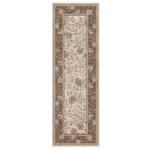 GarveeHome 2x6 Washable Runner Rug Brown Non Slip Kitchen Runner - color: Brown, size: 2' x 6' (Rectangular)