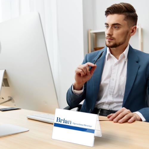 30 Pieces Acrylic Name Plate for Desk, 3.5" x 2.5" Name Tent for Meeting - size: 3.5" X 2.5"