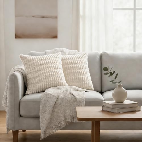 JMGBird Boho Pillows Cream Throw Pillows with Inserts Included - color: Ka Qi, size: 18" x 18" (Pack of 2)