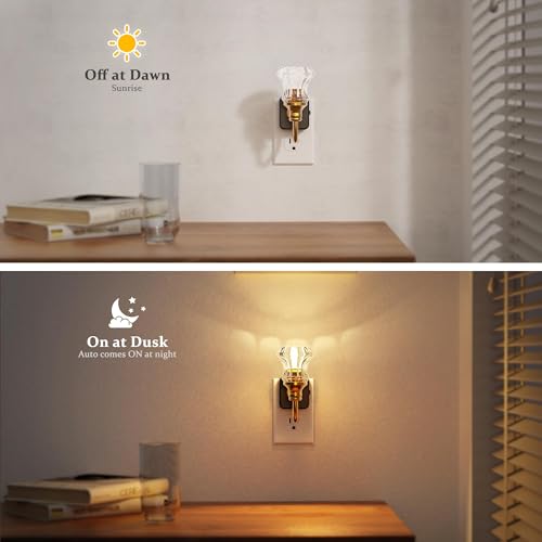 JandCase Night Light, Night Lights Plug into Wall, Glass Floral Nightlight - color: Striped Flower