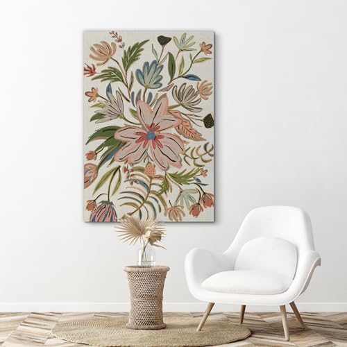 SIGNFORD Canvas Print Wall Art Vintage Bouquet Nature Wilderness Illustrations Floral Botanical Print Modern Art Decorative Multicolor Rustic Cozy for Bedroom - 12"x18" - color: Ab04-2312-lex36, size: 12" x 18"
