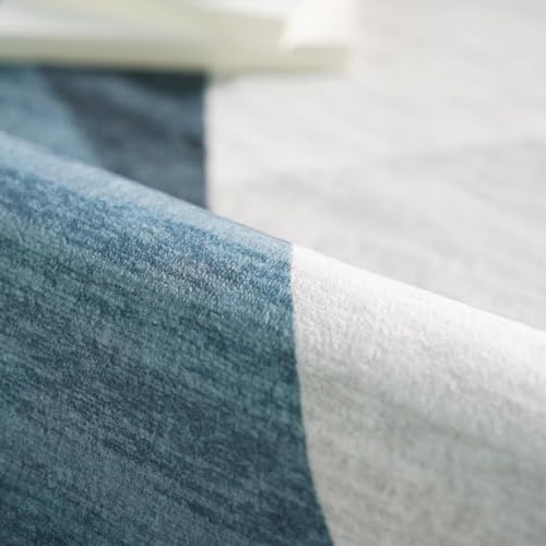 4x10 Washable Geometric Runner Rug - Non-Slip Wide Hallway Rugs Blue Grey - color: Blue/Grey, size: 4' x 10' (Rectangular)