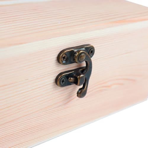 Small Unfinished Wood Box with Lid 1 Pack 6.69’’ x 5.12’’ x 2.95’’