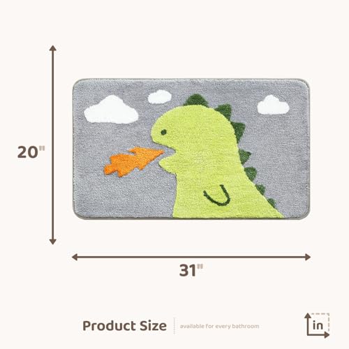 Molesun Dinosaur Bath Mat 20x31, Soft Absorbent Microfiber Bath Rugs - color: Dinosaur, size: 20" x 31"