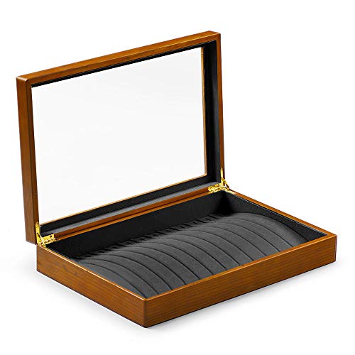 Oirlv Solid Wooden Necklace Bracelet Pendant Organizer Box Display - size: Grey Necklace/Long chain Box
