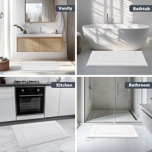 anllugs Bathroom Rugs, 24" x 36" Soft Bath Rugs, White - color: White, size: 24" X 36"