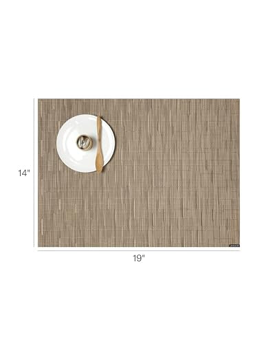 Chilewich Bamboo Placemats Set of 4, Woven Rectangle Placemats - color: Camel, size: 14"x19"