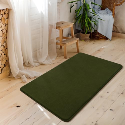 Amearea Modern Washable Runner Rugs, 2x4 Olive Green Bedroom Runner Rug - color: Olive Green, size: 2' x 4' (Runner)