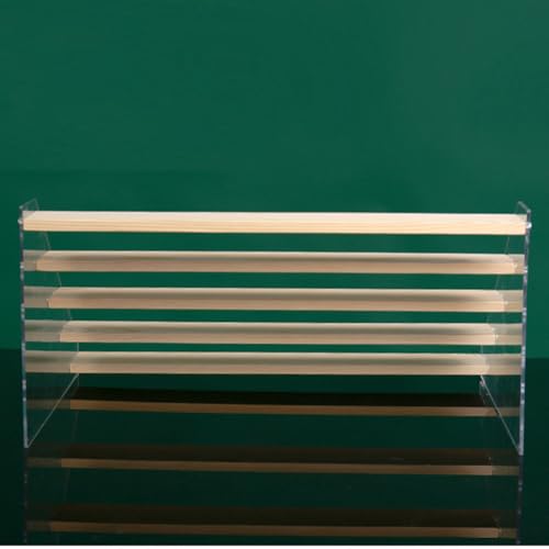 5 Tier Acrylic Wooden Display Stand, Clear Acrylic Display Riser Shelf Wood Tiered Display Shelf Rack Step Ladder Riser Stands for Cupcakes Perfumes Figures Collectibles