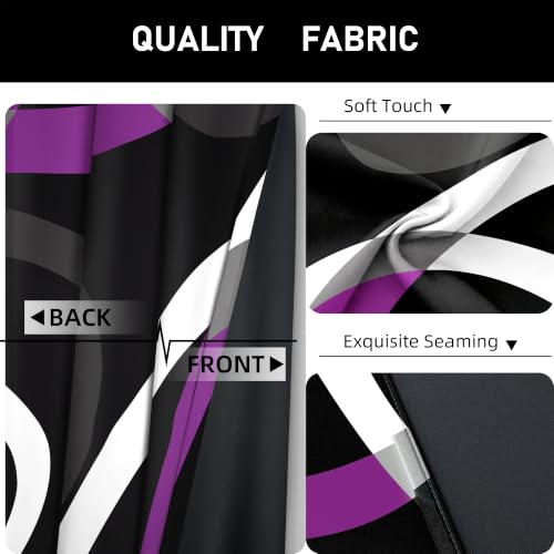 weesire Black and Purple Blackout Curtains, 52 x 63 Inch, Grommet, 2 Panels - color: P1-purple, size: 52"W x 63"L (Pack of 2)
