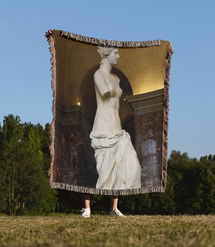 3dRose The Lovely Venus de Milo Statue which is Still admired by All in The Louvre Woven Blanket