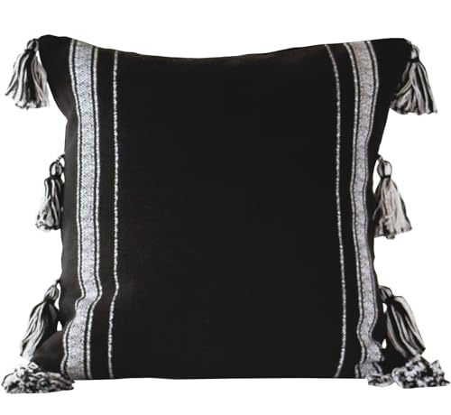 Black & White Decorative Throw Pillow Covers, Set of 4, 18x18 Inch Geometric Ikat Textured Accent Pillow Cover 4 Pack - color: Tribal